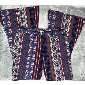 Flare Boho Print flowy pants Size XL